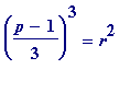 ((p-1)/3)^3 = r^2